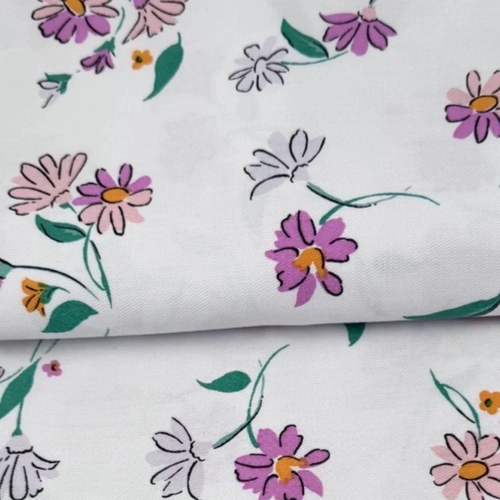 Kate Spade New York Dreamy Daisy floral pink and Green Shower Curtain